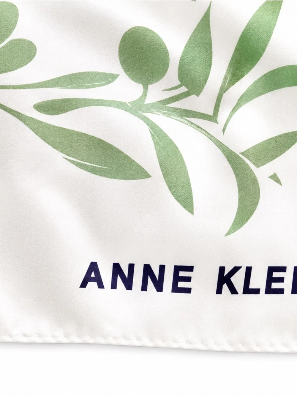 Anne Klein Blue, Navy, Yellow & Green Seafood Motif Silk Scarf